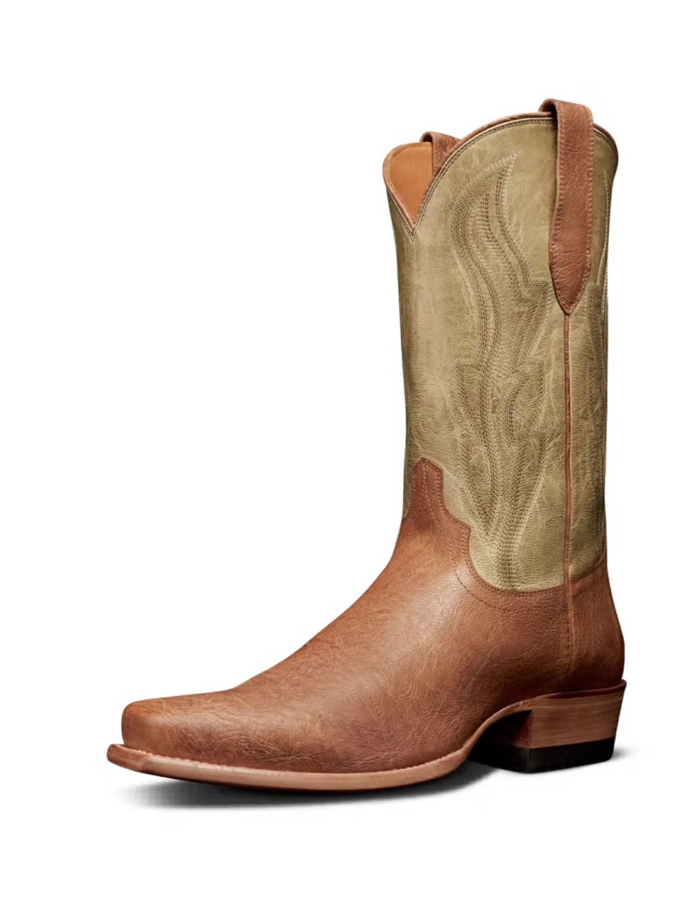 NEW Tecovas Warren Mens 10.5EE Trumbleweed/Light Sage Shrunken Calf Cowboy Boots
